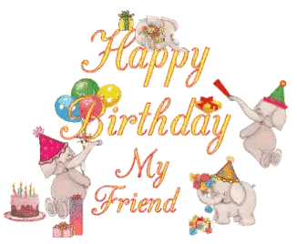 A Birthday Card That Says Happy Birthday My Friend With Elephants Sticker