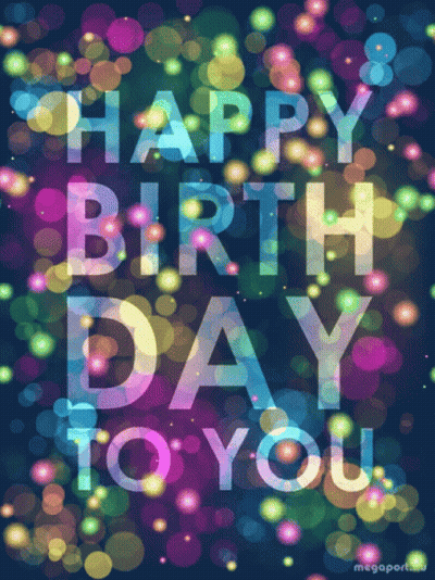 A Birthday Card That Says Happy Birthday To You On A Dark Background GIF