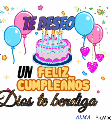A Birthday Card That Says Te Deseo Un Feliz Cumpleanos GIF