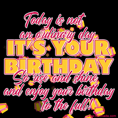 A Birthday Card That Says " Today Is Not An Ordinary Day It 'S Your Birthday " GIF