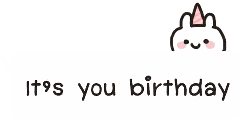 A Birthday Card With A Bunny Wearing A Party Hat Sticker