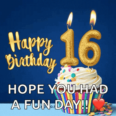 A Birthday Card With A Cupcake And Candles That Say Happy Birthday Hope You Had A Fun Day GIF