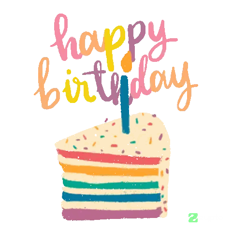 A Birthday Card With A Slice Of Cake And The Words Happy Birthday Written On It Sticker