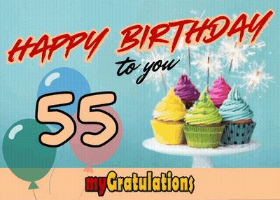 A Birthday Card With Cupcakes And Balloons Says Happy Birthday To You 55 GIF