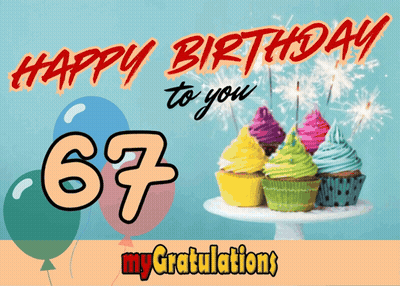 A Birthday Card With Cupcakes And Balloons Says Happy Birthday To You 67 GIF
