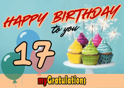 A Birthday Card With Cupcakes And Balloons That Says Happy Birthday To You 17 GIF