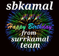 A Birthday Card With Fireworks And The Name Sb Kamal GIF