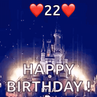 A Birthday Greeting With A Castle In The Background GIF