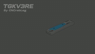 A Black And Blue Drawing Of A Knife With The Words Tgkv3re By Cnccrableg GIF