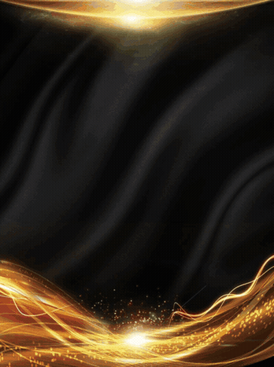 A Black And Gold Background With A Glowing Wave GIF