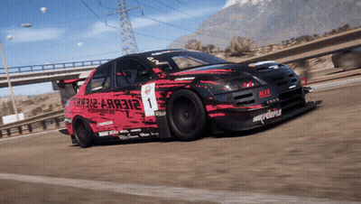 A Black And Red Race Car With The Number 1 On It GIF