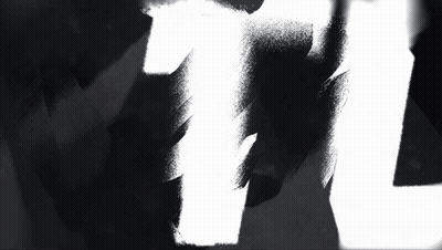 A Black And White Background With A White Brush Stroke On It GIF