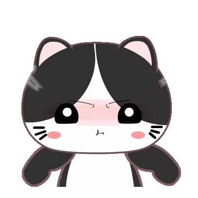 A Black And White Cartoon Cat With An Angry Face Sticker