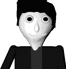 A Black And White Cartoon Character With A Mustache And Big Eyes Sticker
