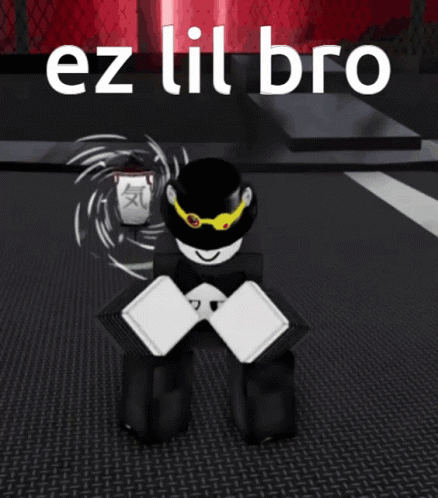 A Black And White Cartoon Character With The Words Ez Lil Bro Above Him GIF