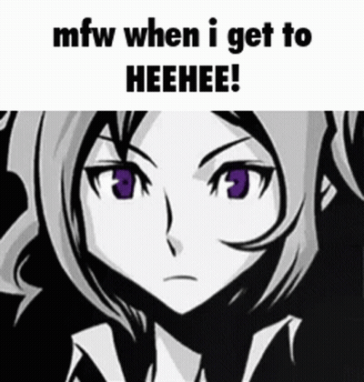 A Black And White Cartoon Of A Girl With Purple Eyes . GIF