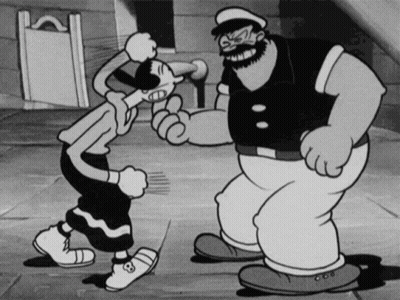 A Black And White Cartoon Of A Man And A Woman GIF