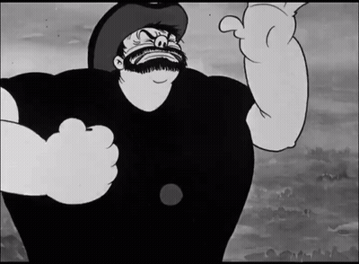 A Black And White Cartoon Of A Man With A Beard And Mustache GIF