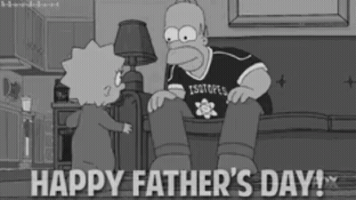 A Black And White Cartoon Of Homer Simpson Sitting On A Couch Talking To A Little Girl . GIF