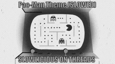 A Black And White Cartoon Of Pac-Man Playing A Video Game On A Television . GIF