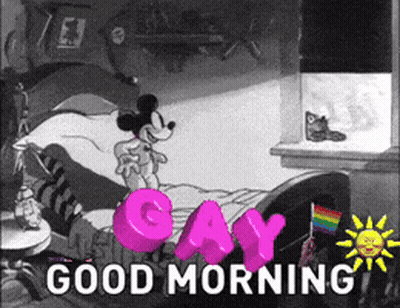A Black And White Cartoon Says Good Morning GIF