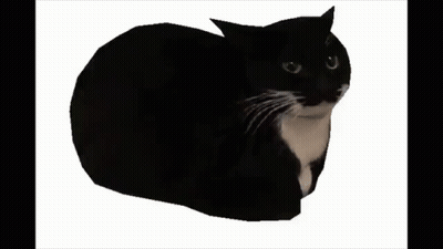 A Black And White Cat Is Laying Down On A White Surface GIF