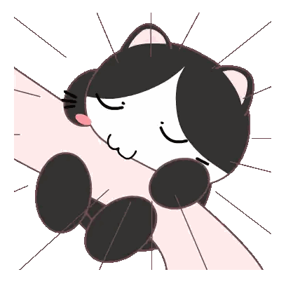 A Black And White Cat With Its Eyes Closed Is Being Held By Someone Sticker