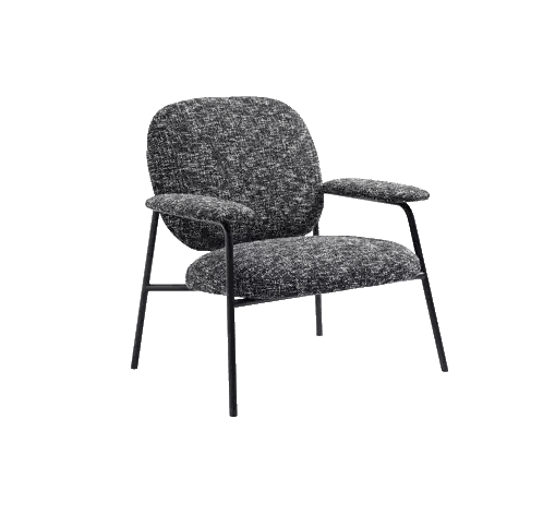 A Black And White Chair With A Black Metal Frame Sticker