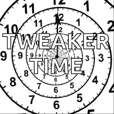 A Black And White Clock With The Words Weaker Time Written On It GIF