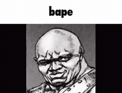 A Black And White Drawing Of A Bald Man With A Beard And Glasses . GIF