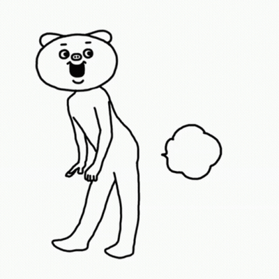 A Black And White Drawing Of A Bear With A Speech Bubble GIF