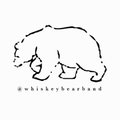 A Black And White Drawing Of A Bear With Whiskey Bearband Written Below It GIF