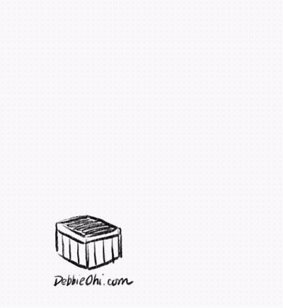 A Black And White Drawing Of A Bird Flying Next To A Box With The Website Debbieohi.com At The Bottom GIF