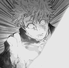 A Black And White Drawing Of A Boy Holding A Lightning Bolt . GIF