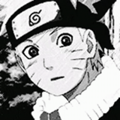 A Black And White Drawing Of A Boy Wearing A Bandana And A Headband . GIF