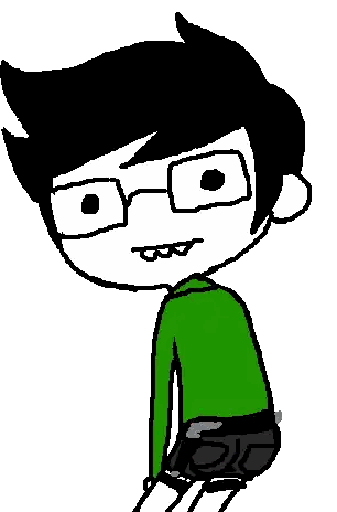 A Black And White Drawing Of A Boy Wearing Glasses And A Green Shirt . Sticker