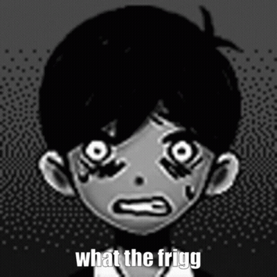 A Black And White Drawing Of A Boy With Big Eyes And The Words What The Frigg . GIF