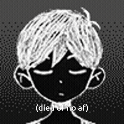 A Black And White Drawing Of A Boy With Closed Eyes And The Words `` Died Of No Af '' . GIF