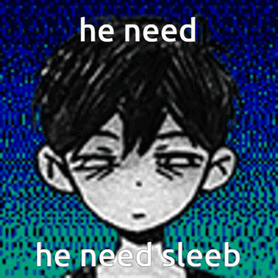 A Black And White Drawing Of A Boy With The Words He Need He Need Sleeb On The Bottom GIF