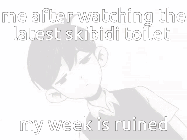 A Black And White Drawing Of A Boy With The Words " Me After Watching The Latest Skibidi Toilet My Week Is Ruined " GIF