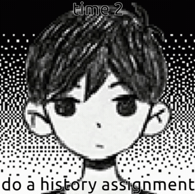 A Black And White Drawing Of A Boy With The Words Time 2 Do A History Assignment Below It GIF