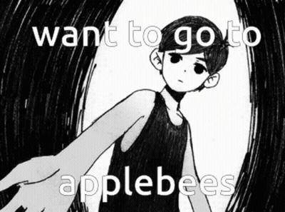 A Black And White Drawing Of A Boy With The Words " Want To Go To Applebees " GIF