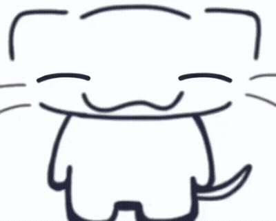 A Black And White Drawing Of A Cartoon Cat With Its Tongue Out . GIF