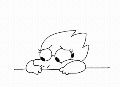 A Black And White Drawing Of A Cartoon Character Crying With Tears Coming Out Of His Eyes . GIF