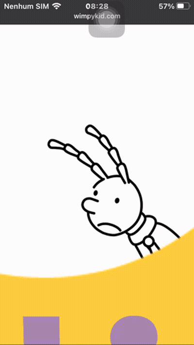 A Black And White Drawing Of A Cartoon Character On A Yellow Background GIF