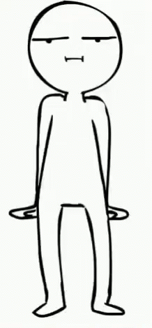 Black And White Cartoon Character With Serious Face GIF