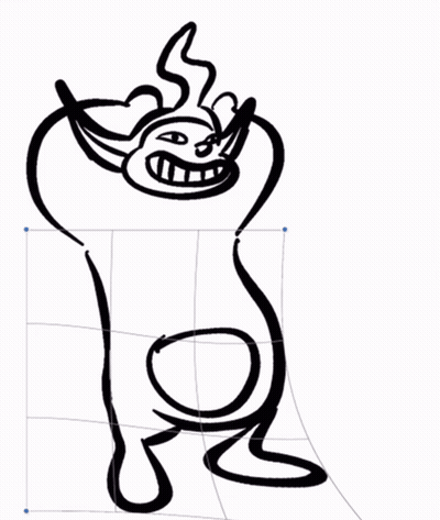A Black And White Drawing Of A Cartoon Character With A Big Smile GIF
