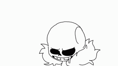 A Black And White Drawing Of A Cartoon Character With A Huge Mouth . GIF