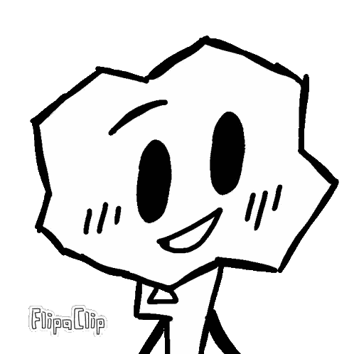 A Black And White Drawing Of A Cartoon Character With A Smile On His Face Sticker