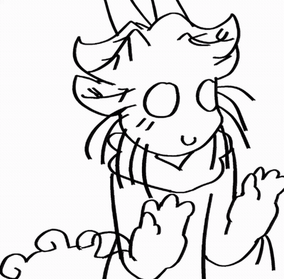 A Black And White Drawing Of A Cartoon Character With A Smile On Its Face . GIF